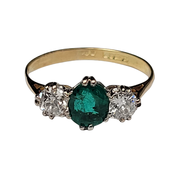 Emerald and diamond engagement ring SKU: 5574 DBGEMS - image 1