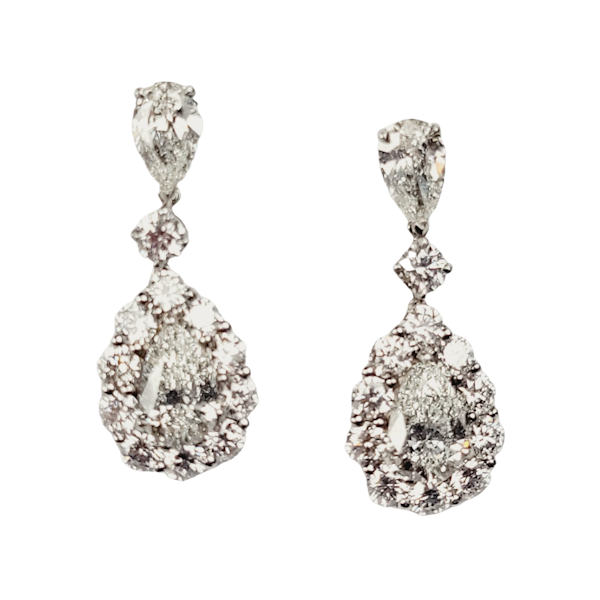Pair of diamond drop earrings SKU: 5564 DBGEMS - image 1
