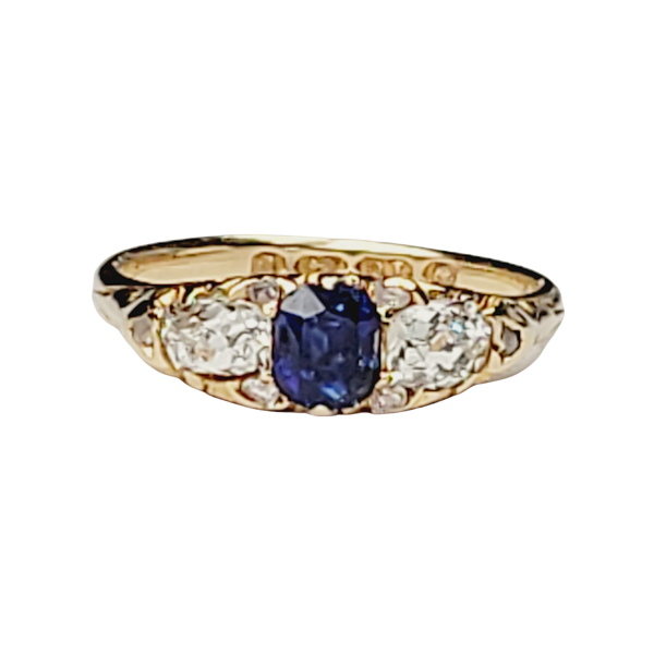 Antique sapphire and diamond engagement ring SKU: 5573 DBGEMS - image 1