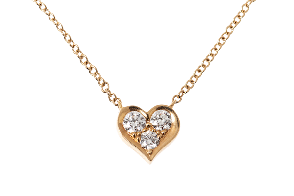 Tiffany Diamond Heart Pendant on Chain in 18 Karat Gold. - image 1