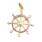 Charm in 9ct Gold enamel Ship Wheel dated Birmingham 1958, Lilly's Attic since 2001 - image 1