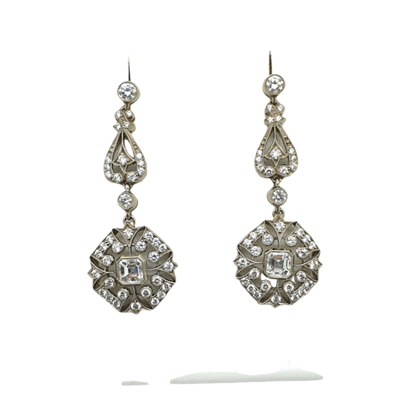Art Deco diamond long drop earrings @Finishing Touch - image 1
