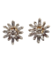 Pair of star diamond and baguette diamond earrings in yellow gold SKU: 5598 DBGEMS - image 1