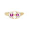 A Ruby Diamond Pearl Gold Ring - image 1