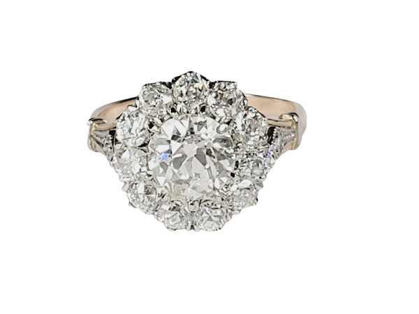 Antique diamond cluster engagement ring SKU: 5628 DBGEMS - image 1