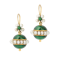 A Pair of Green Enamel Pearl Earrings - image 1