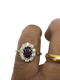 Vintage ruby diamond 18ct yellow gold ring - image 1