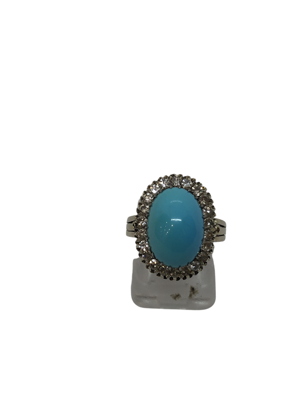 Vintage Persian Turquoise diamond ring - image 1
