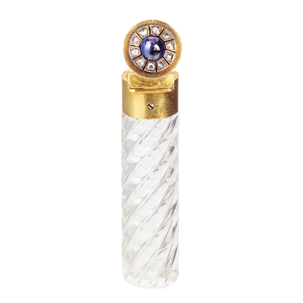 A French Sapphire Diamond Gold Scent Bottle - image 1