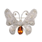 Modern Diamond Citrine and Platinum Butterfly Brooch - image 5