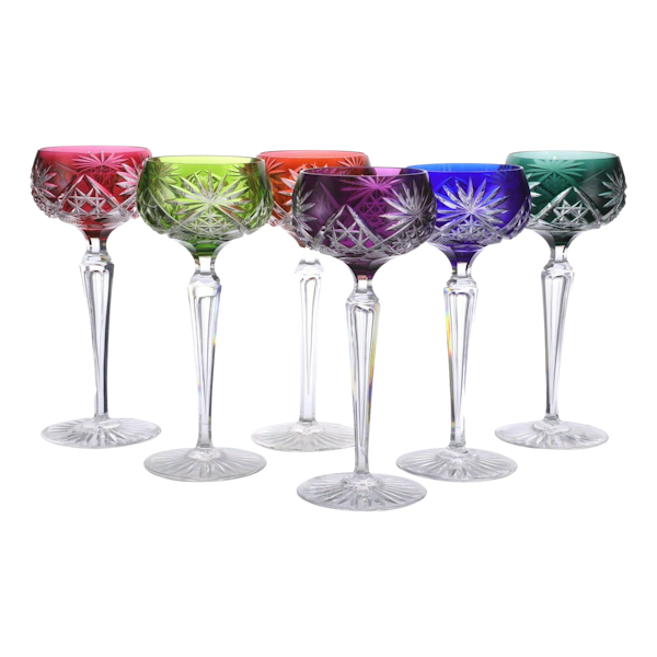 VAL St LAMBERT Crystal - 3269/17 Cut - Set of 6 Hock Wine Glasses - 7 3/4" - image 1