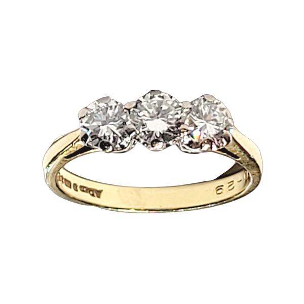 Three stone diamond engagement ring SKU: 5702 DBGEMS - image 1