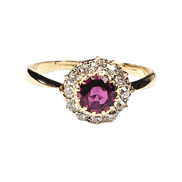 Antique Ruby and diamond cluster ring SKU: 5700 - image 1