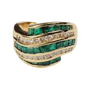Emerald and diamond dress ring SKU: 5689 DBGEMS