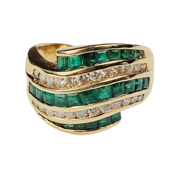 Emerald and diamond dress ring SKU: 5689 DBGEMS - image 1