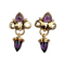 Cool amethyst gold drop earrings SKU: 5686 DBGEMS - image 1