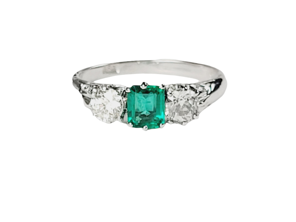 Gem emerald and diamond engagement ring SKU: 5708 DBGEMS - image 1