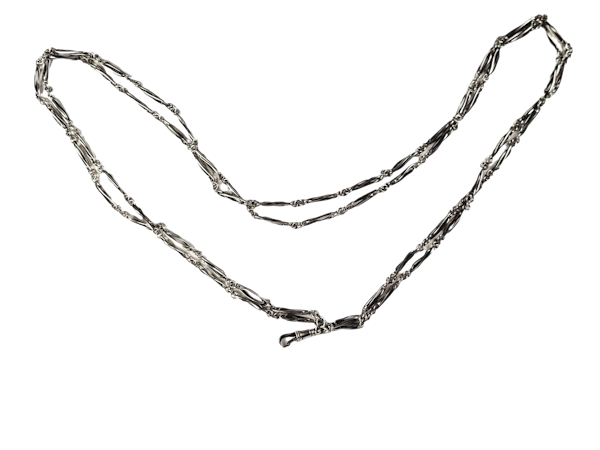 Antique silver Long guard chain SKU: 5707 DBGEMS - image 1