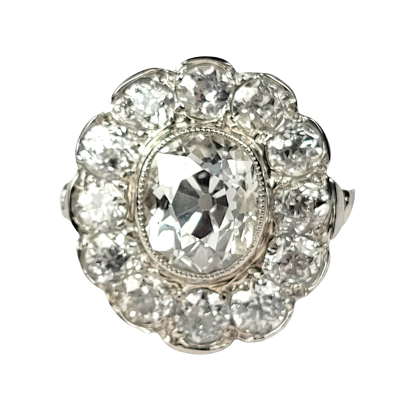 Antique cushion cut diamond cluster ring SKU: 5716 DBGEMS - image 1