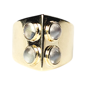 Chic vintage 18ct gold ring with moonstones SKU: 5726 DBGEMS