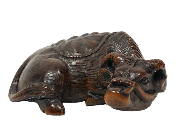Wood Netsuke of Ox - image 1