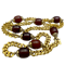 YVES SAINT LAURENT red vari-hue Beads in Gold Tone Metal date circa 1970, Lilly's Attic since 2001 - image 1
