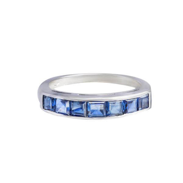 A Half Hoop Sapphire Gold Ring - image 1