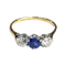 Sapphire and diamond trilogy ring SKU: 5740 DBGEMS - image 1