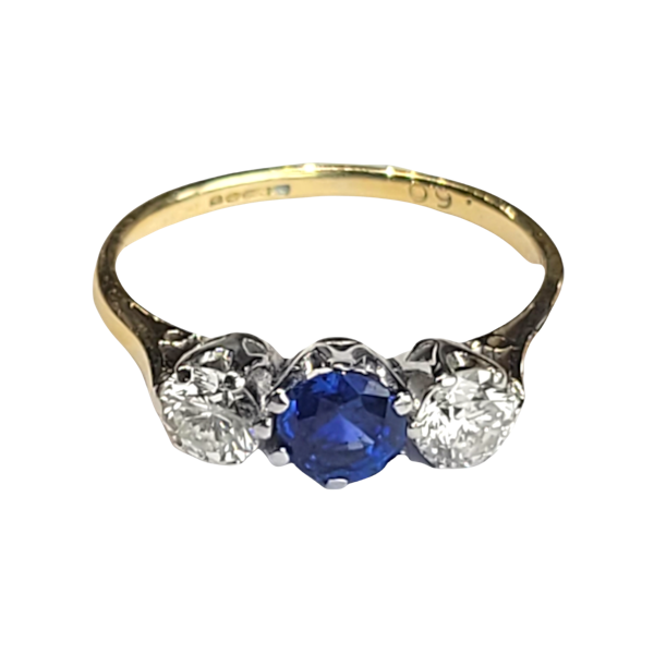 Sapphire and diamond trilogy ring SKU: 5740 DBGEMS - image 1