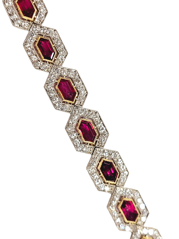 Stylish Ruby and diamond bracelet SKU: 5749 DBGEMS - image 1