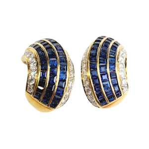 Calibre sapphire and diahoop earrings SKU: 5753 DBGEMS