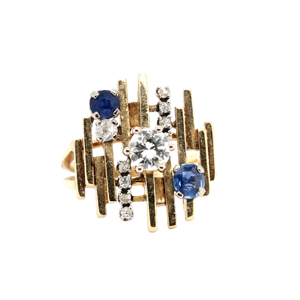 1970's Sapphire and Diamond Ring - image 1