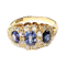 Gorgeous cornflour antique sapphire and diamond triple cluster ring SKU: 5754 DBGEMS - image 1
