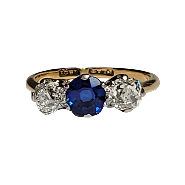Antique sapphire and diamond engagement ring SKU: 5762 DBGEMS - image 1
