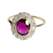 Antique gem Ruby and diamond cluster ring SKU: 5764 DBGEMS - image 1