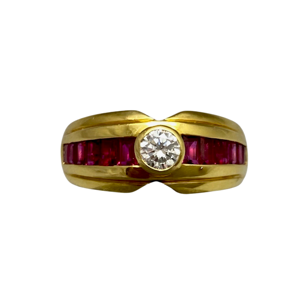 Ruby Diamond Ring in 18ct Gold date circa 1970, Lilly's Attic since 2001 - image 1