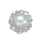 Vintage South Sea Pearl Diamond And Platinum Ring, With Modern Shank, Circa 1965 - image 1
