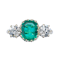 Antique Emerald, Diamond And Gold Three Stone Ring, Circa 1900 - image 1
