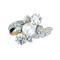 Antique Natural Pearl, Diamond And Silver Upon Gold Crossover Ring, Circa 1910 - image 1