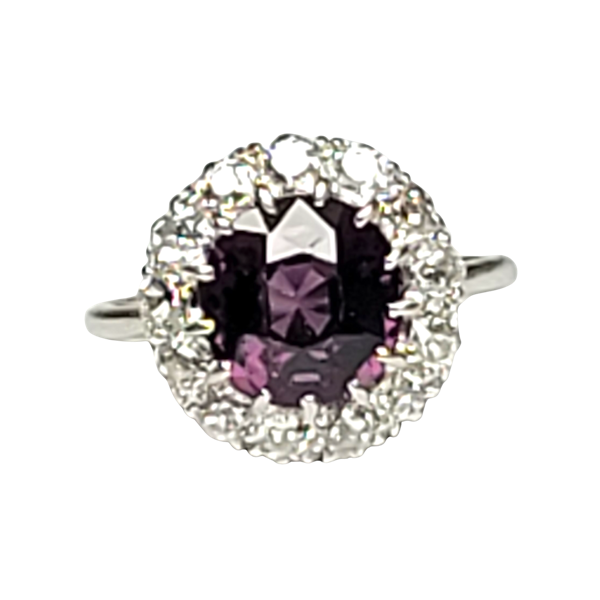 Rare spinel and diamond cluster ring SKU: 5782 DBGEMS - image 1
