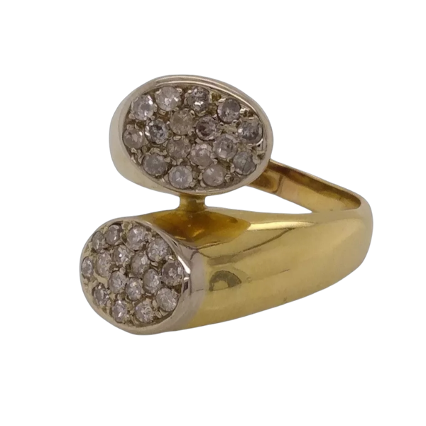 Vintage 70's stylish wraparound diamond ring - image 1