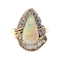 Stylish opal and baguette diamond dress ring SKU: 5742 DBGEMS - image 1