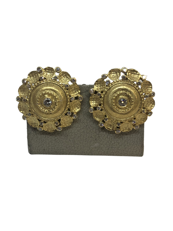 Lalaounis diamond 18ct gold earrings - image 1