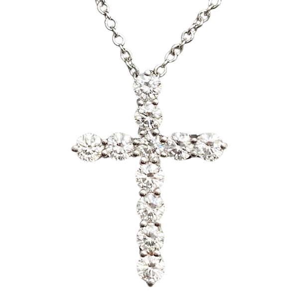 Diamond Cross in Platinum by Tiffany & Co dated London 2007, SHAPIRO & Co since 1979 - image 1