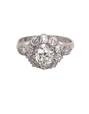 A Pretty 'Old Mine cut' Diamond Cluster Ring Ca.1930