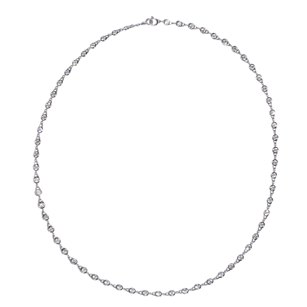 Modern Diamond And Platinum Necklace, 7.18ct - image 1