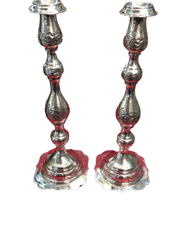 A beautiful pair of silver candlesticks - image 1