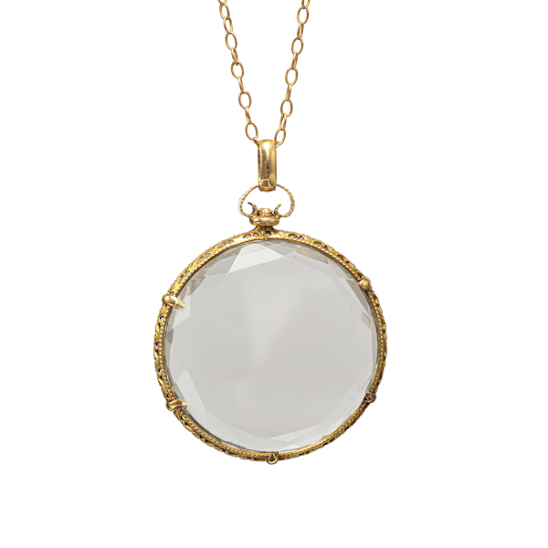 A French Rock Crystal Gold Pendant - image 1