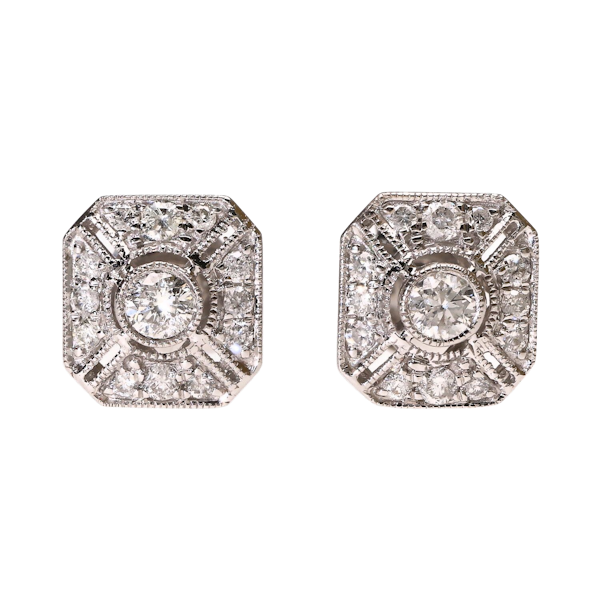 A Pair of Diamond Stud Earrings - image 1
