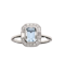 An Aquamarine Diamond Platinum Ring - image 1